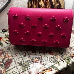 Betsey Johnson Hot Pink Skull Crossbody